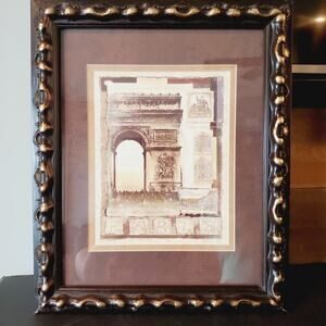 Beautifully Framed Richard Henson Paris Print Arc de Trimphe Bronze Home Decor